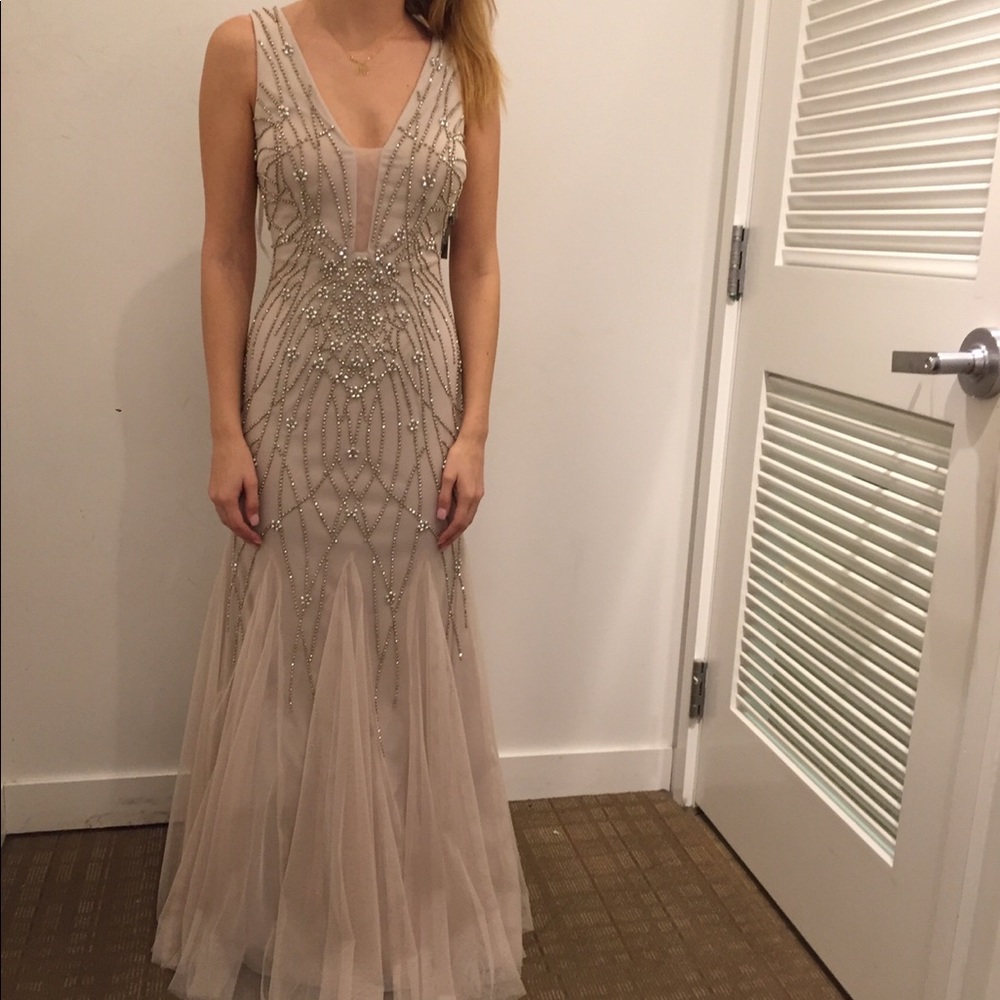 Beaded Prom dress in champagne